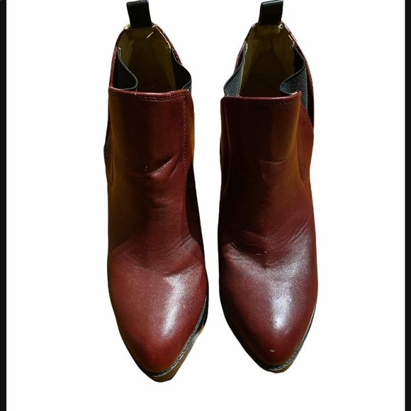 Rare Red Chunky Heel booties size 8 fit 6-7 narrow Western Cowgirl Deena & Ozzy - Picture 3 of 3